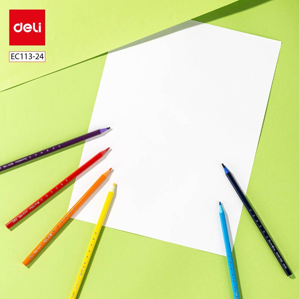 EC113-24 ديلي أقلام تلوين بلاستيك طويل - إينوڤيشن - 24 لون EC113-24